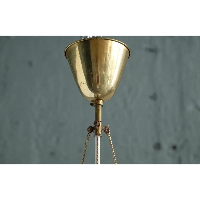 Metal Brass & Glass Pendant by Carl-Axel Acking, 1940s For Sale - Image 7 of 10