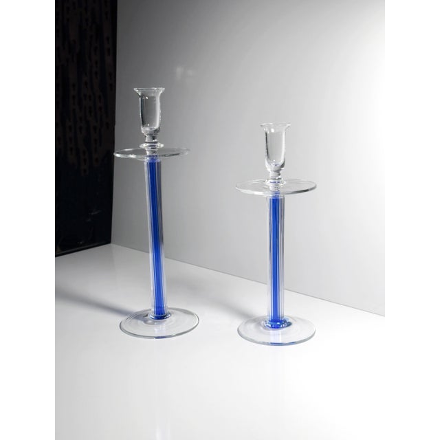 Glass Candleholders from IVV Italia, 1980s, Set of 2, in Flawless conditions. Designed 1980 to 1989 I have official proof...