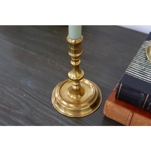 Antique Danish Brass Candlesticks from Næstved, Set of 3, 1780s For Sale - Image 14 of 17