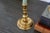 Antique Danish Brass Candlesticks from Næstved, Set of 3, 1780s For Sale - Image 14 of 17