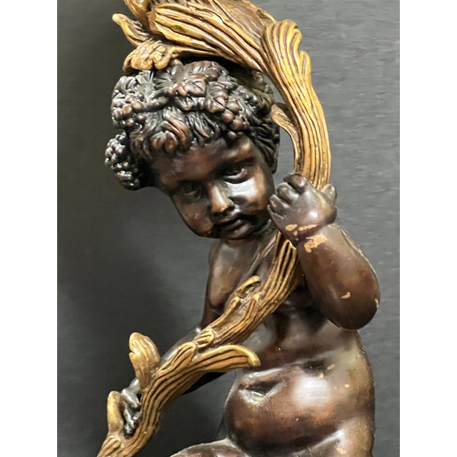 Pair of Late 20th Century European Art Bronze Cherub Sculpture Table Lamps For Sale - Image 15 of 18