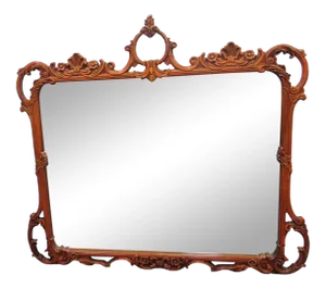 French Style Carved Mahogany Mirror