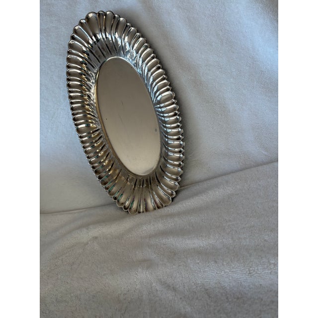 Beautifully crafted, this Sterling Silver scalloped dish will decorate your home! Mid 20th Century Modern measures 14"x7".