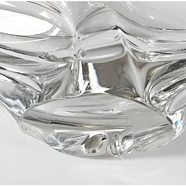 Daum, France Mid 20th Century Sculptural and Curvilinear Translucent Large 25" Wide Art Glass Bowl For Sale - Image 9 of 10