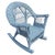Fan back Early 20thc Bar Harbor Wicker Child Rocker. Wonderful blue painted wicker. The seat cushion was custom made for...
