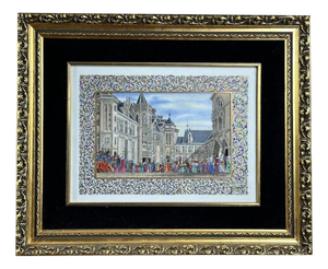 Jean Gradassi, Miniature, France, Polychrome Paiting on Porcelain Plate
