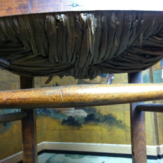 Mid 19th Century Set of 6 Italian Rush Seat Ladderback Church Chairs For Sale - Image 9 of 18