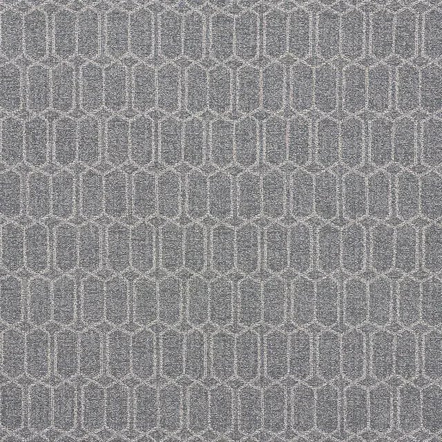 Sample - Schumacher Modern Trellis Indoor & Outdoor Fabric in Slate For Sale