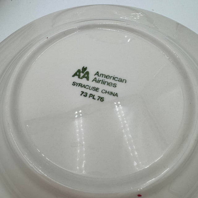 1980s Vintage Salad Plates American Airlines Cobalt & Platinum by Syracuse 7.25" - Set of7 For Sale - Image 5 of 5