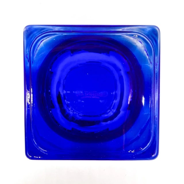 Blue 1970's French Cobalt Blue Crystal Bowl/ Trinket Dish by J. G. Durand – Mid-Century Modern / Hollywood Regency For Sale - Image 8 of 10