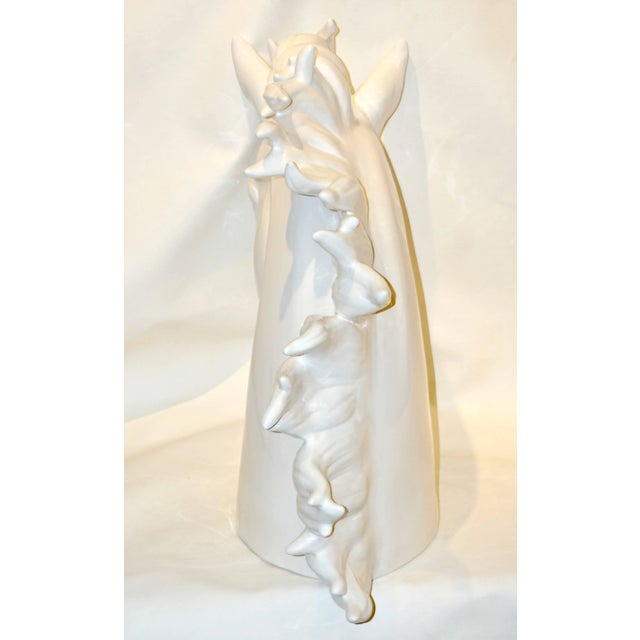 Ceramic Modern Italian Oversized Black and White Ceramic Horse Head Sculptures - a Pair For Sale - Image 7 of 13