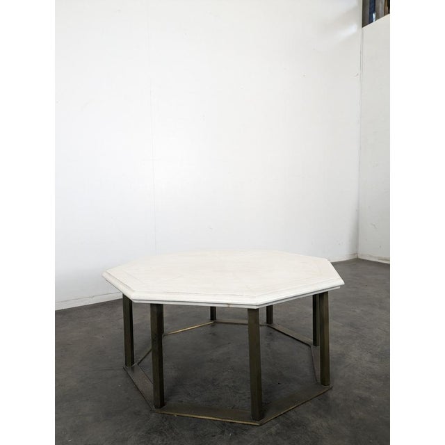 Octagonal Coffee Table with Marble Top, 1940s, in Very Good conditions.