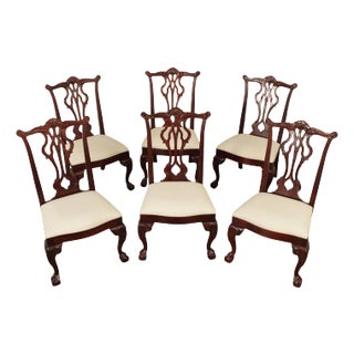 Thomasville Chippendale Style Set of Six Mahogany Dining Chairs For Sale