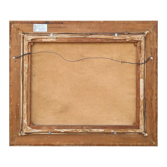 Early naturalistic western landscape painting by Texas artist Charles Schorre. The work features an intricately rendered...