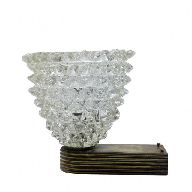 Rostrato Murano Glass and Brass Wall Lamp by Ercole Barovier for Barovier & Toso, Italy, 1940s For Sale - Image 14 of 14