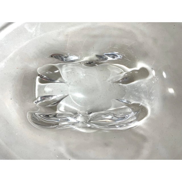 Large High Quality Vintage Hand Blown Orrefors Clear Glass Centerpiece Oval Bowl For Sale - Image 13 of 13