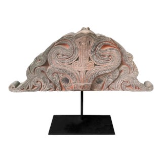 Batak Tribe Wood Singa Panel With Polychrome, Mounted on Metal Stand, C. 1900 For Sale