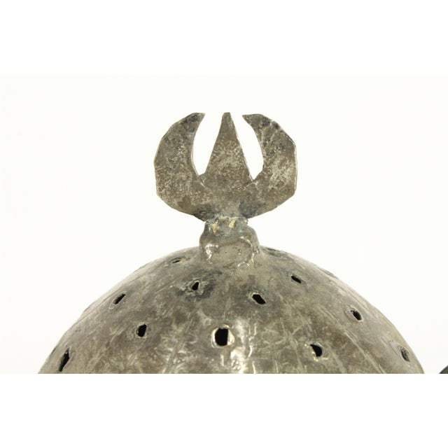Silver 19th C. Qajar Indo-Persian Censer Incense Burner, Tinned Copper For Sale - Image 8 of 18