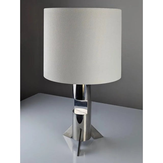 Steel Table Sculpture Lamp For Sale - Image 5 of 9