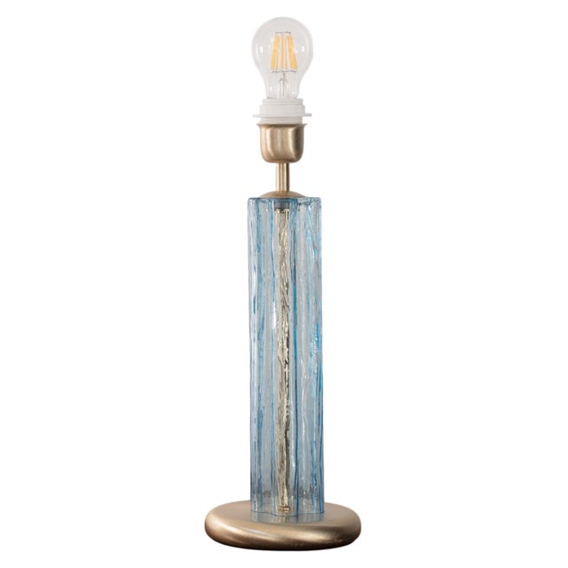 Murano Glass Table Lamp with Blue Color, Italy, 1980s For Sale - Image 11 of 11