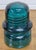 Early 20th Century Vintage Brookfield New York Teal or Aqua Glass Insulator For Sale - Image 5 of 9