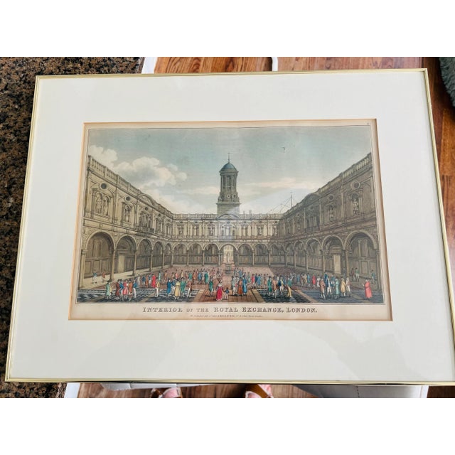 Framed View, England, London, Vue D’optique, Royal Exchange, r.h. Laurie, Antique Print For Sale - Image 13 of 13