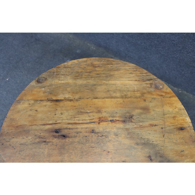 French Country Pine Coffee Table With Painted Trestle Base For Sale In Philadelphia - Image 6 of 14
