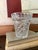 An elegant crystal flower pot or cachepot attributed to Waterford, featuring a beautifully executed diamond-cut pattern...