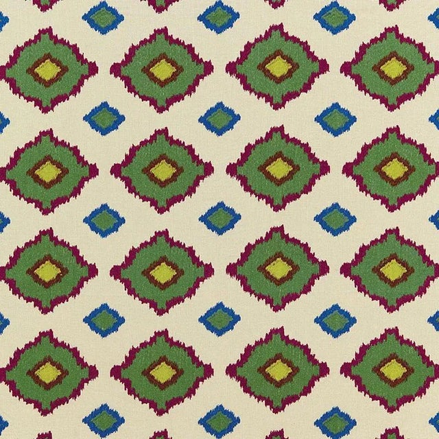 Contemporary Schumacher X Martyn Lawrence Bullard Sikar Embroidery Fabric in Jewel For Sale - Image 3 of 3