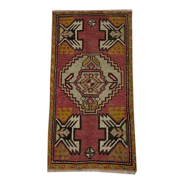 Oushak Anatolian Wool Vintage Rug For Sale