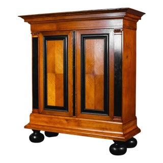 Baroque-Style Linen Cabinet in Oak For Sale