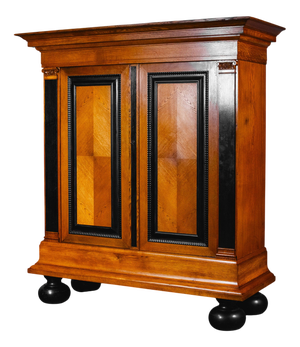 Baroque-Style Linen Cabinet in Oak