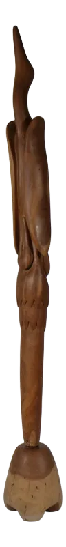 Large Teak Crane Sculpture, 1960s