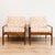 Hans Olsen 1960s Vintage Danish Modern Afromosia & Cane Lounge Chairs by Hans Olsen for Juul Kristiansen - Set of 2 For Sale - Image 4 of 12