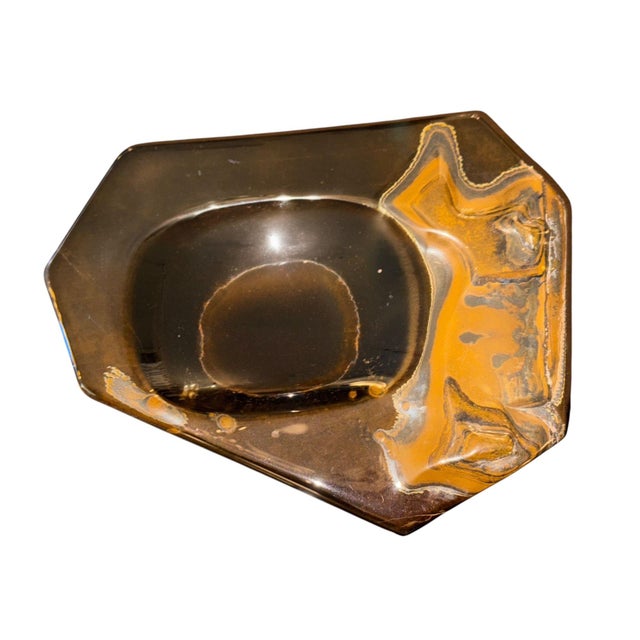 Mid 20th Century Set of Four Mid-Century Italian Carved Tiger Eye Stone Catchall Trays. For Sale - Image 5 of 10