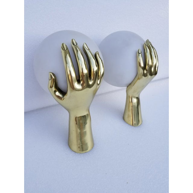 Gold Maison Arlus Hand Sconces - a Pair For Sale - Image 8 of 8