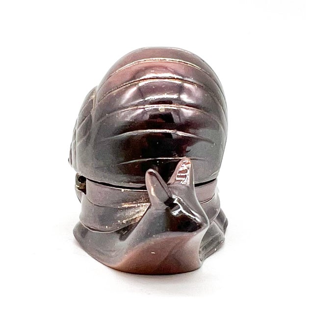 Mid 20th Century Mid 20th Century Patinaed Silver Plated Snail Salt Cellar — Hinged Shell, Plastic Liner & Spoon- Boho Chic, Coastal For Sale - Image 5 of 9