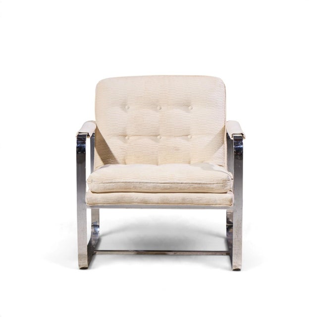 Mid 20th Century Milo Baughman Style Mid Century Chrome Lounge Chairs - Pair For Sale - Image 5 of 12