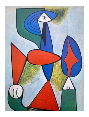 Pablo Picasso Vintage 1955 1st Edition Modernist Lithograph Print " Seated Woman " 1947