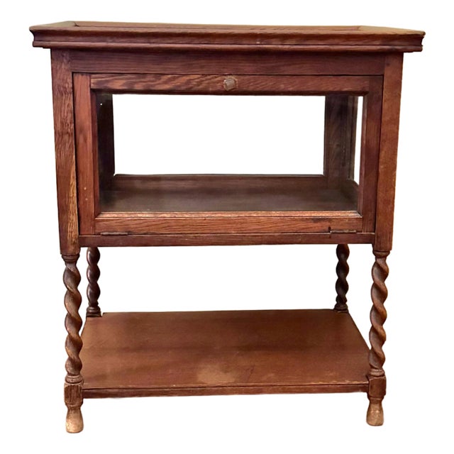 Antique Oak Tea Dessert Liquor Cabinet With Serving Tray England For Sale