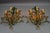 Wood Large Gilt and Green Color Metal and Wood Sconces, 1960s, Set of 2 For Sale - Image 7 of 18