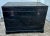 Antique Black Lacquer Trunk Chinese Wedding Chest Hand Painted Coffee Table 30" For Sale - Image 12 of 12