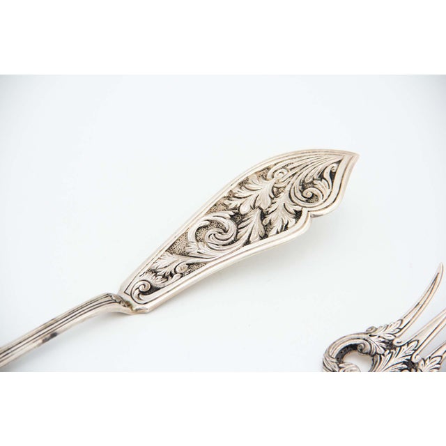 Cut Silver Fish Knife and Fork, Set of 2 For Sale - Image 3 of 5