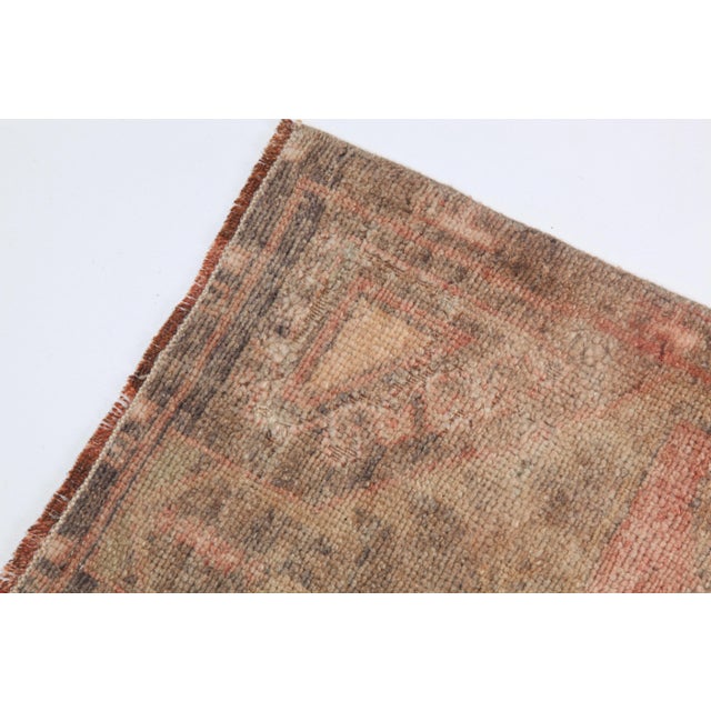 Vintage Anatolian Doormat Rug With Faded All Over Design Colors - 17'' X 40'' For Sale - Image 10 of 10