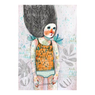 In a Playful Labyrinth With Nature - Whimsical Figurative Art on Paper Original Artwork by Silvia Pavarini For Sale