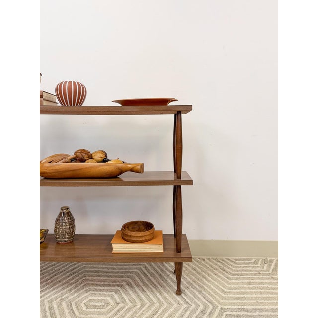 Vintage 3-Tier Shelf Small Mid-Century Bookcase Display For Sale - Image 10 of 11