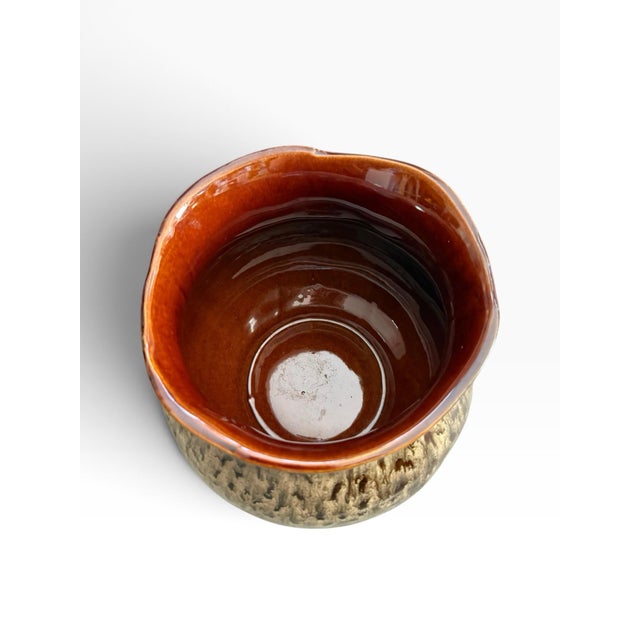 Ceramic Vintage Haeger Art Pottery Planter #, Rich Brown Drip Glaze For Sale - Image 7 of 9