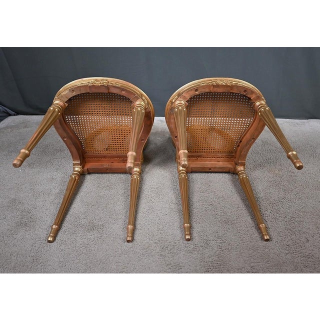 Early 20th Century Louis XVI Style Gilded Wood Chairs, Set of 2 For Sale - Image 17 of 18