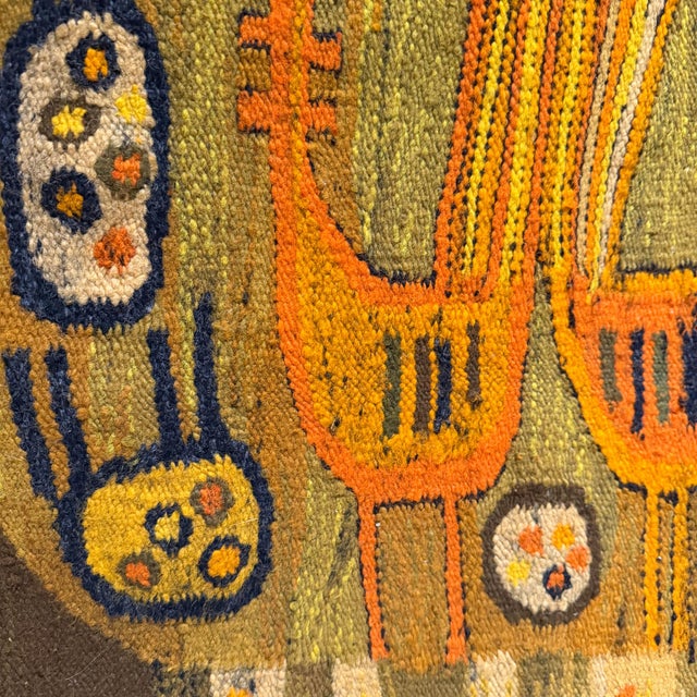 Orange Vintage 1970s Abstract Polish Tapestry Designed by Elżbieta Kaszycka Mid-Century For Sale - Image 8 of 16
