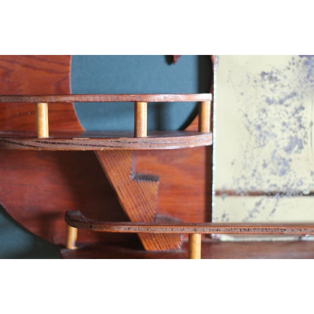 American Antique Moon and Stars Folk Art Shelf With Mirror From the Early 1900s For Sale - Image 3 of 9